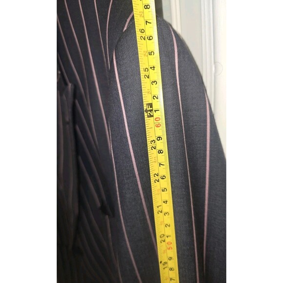 Ranieri Uomo 54L Blazer | Super 150’s Wool | Made in Italy | Navy Pink Pinstripe - Picture 12 of 16